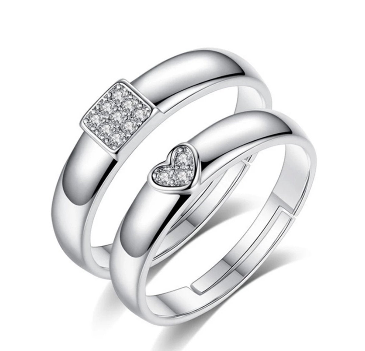Ringen set dames en heren zilver