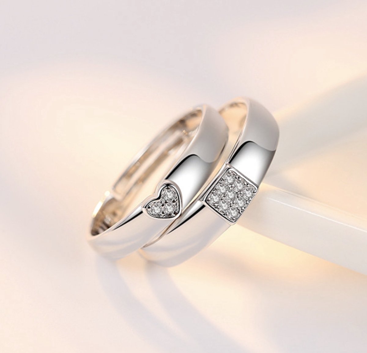 Ringen set dames en heren zilver