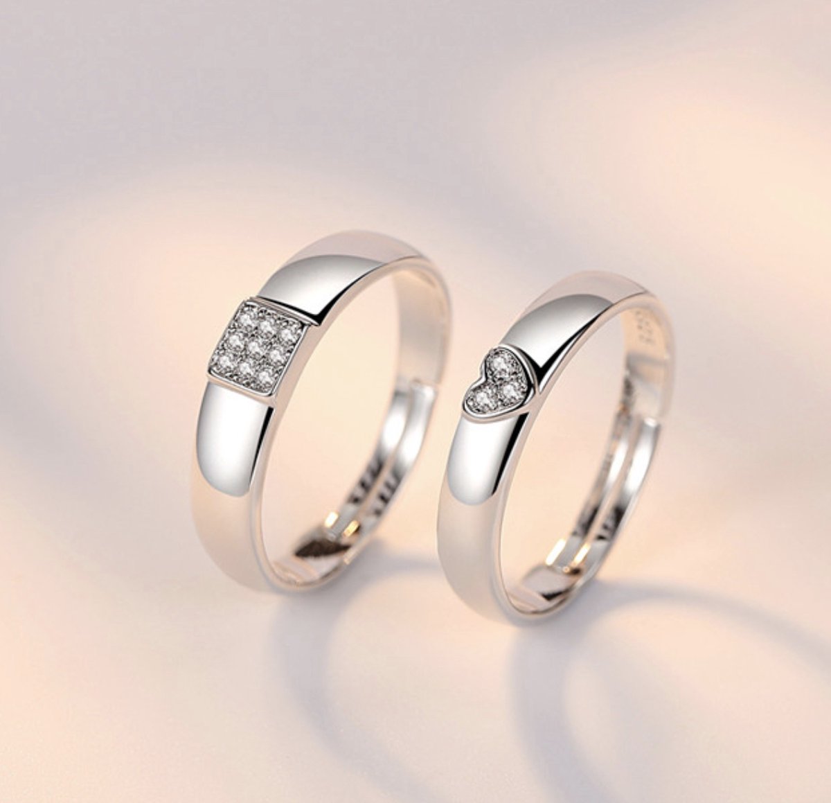 Ringen set dames en heren zilver