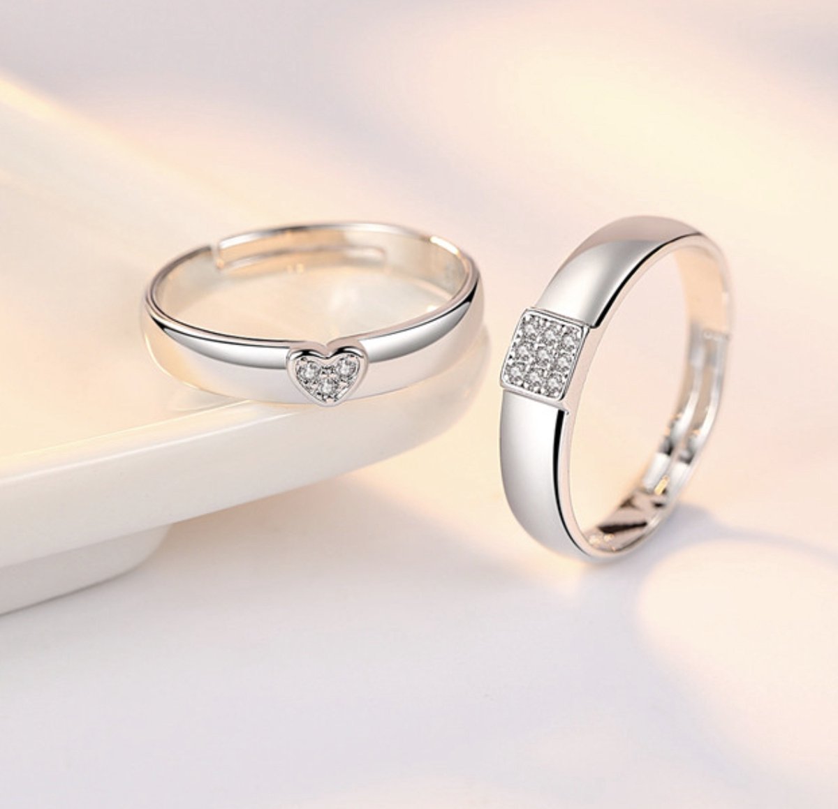 Ringen set dames en heren zilver