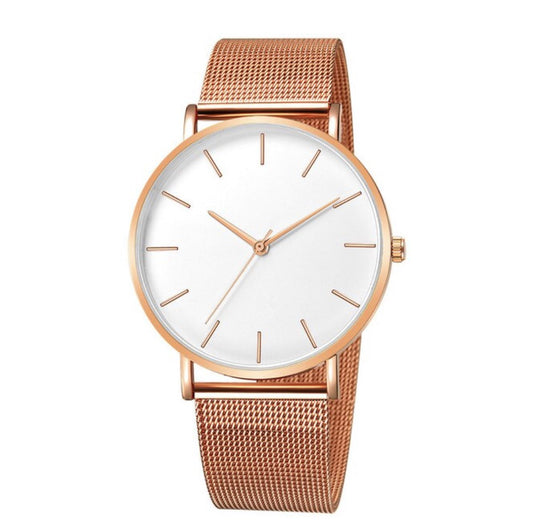 Rosegoud Horloge metaleband