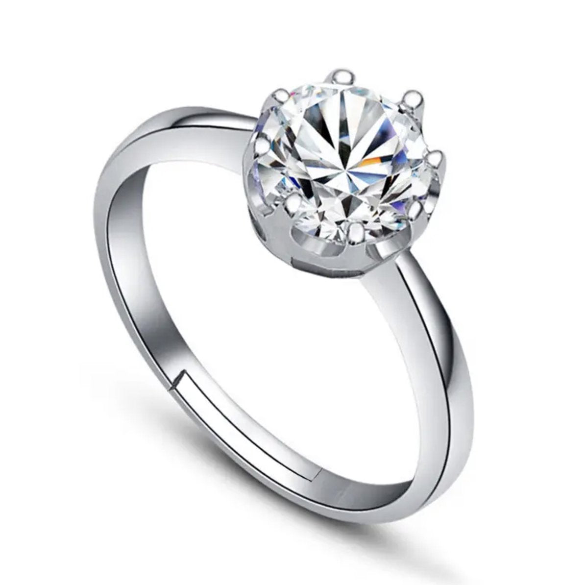 Zilveren dames ring met zirkonia