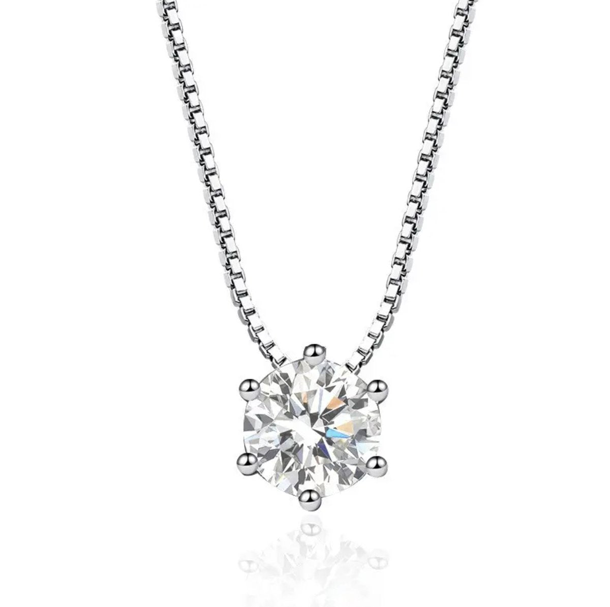 dames ketting met zirkonia, zilver