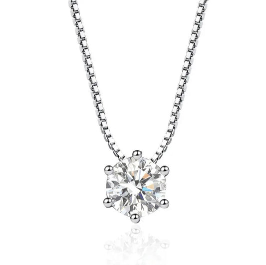dames ketting met zirkonia, zilver