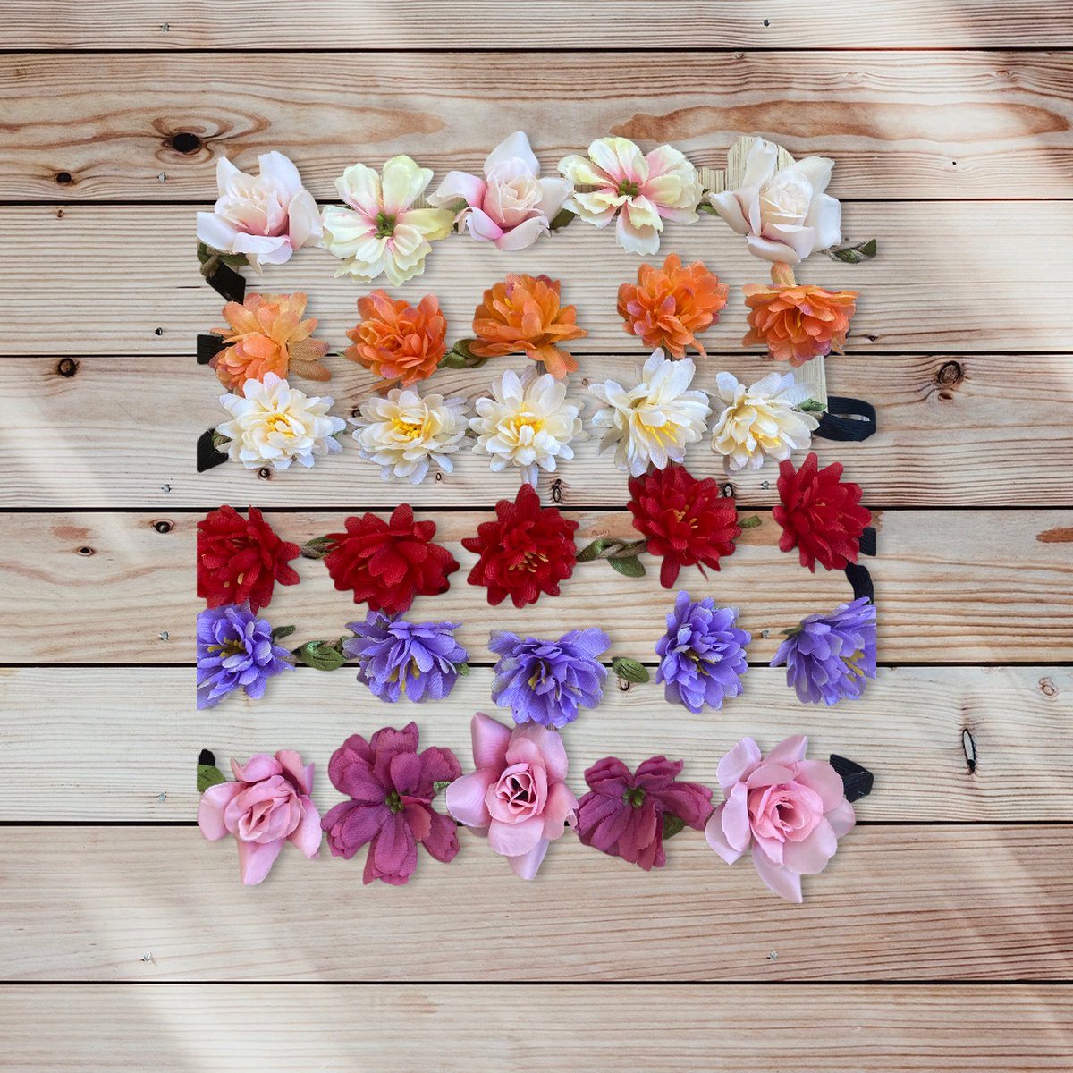 bloemen haardband, oranje