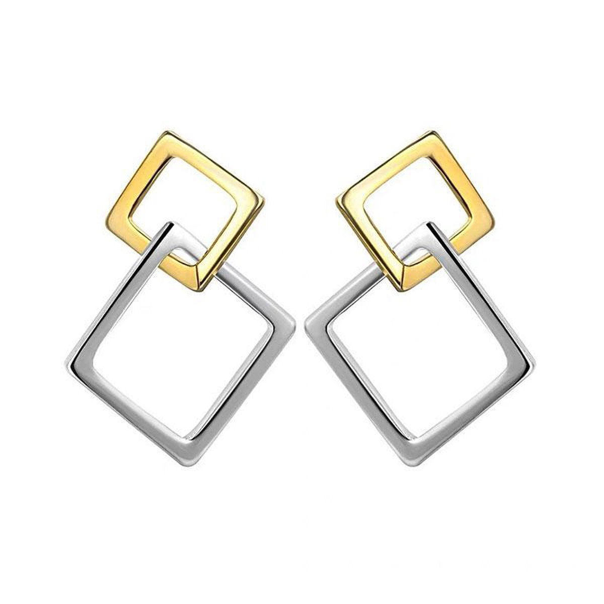 oorhangers, zilver goud