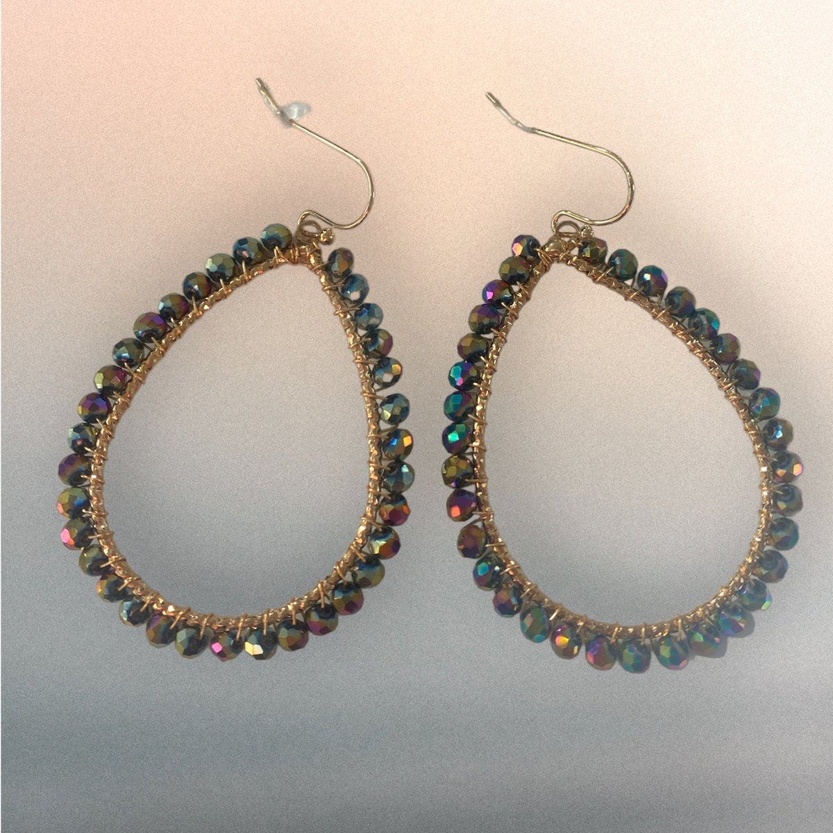statement oorbellen, paars blauw