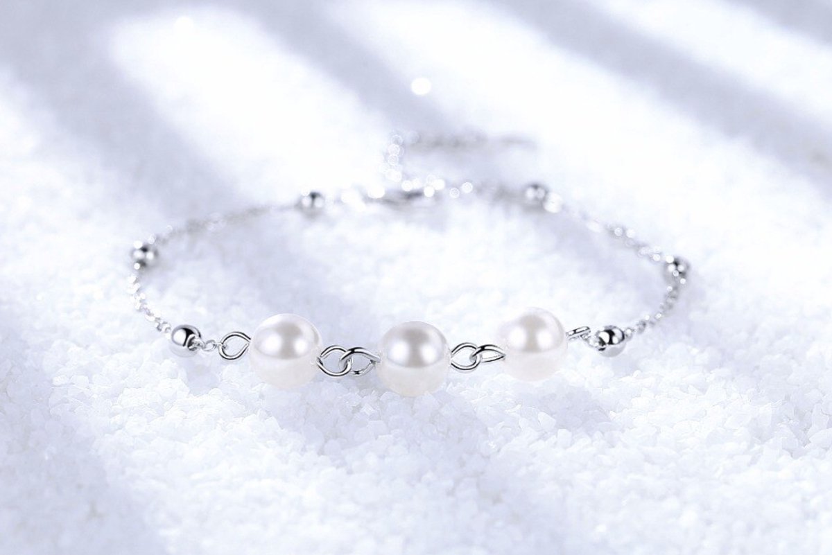 zilveren armband met parels