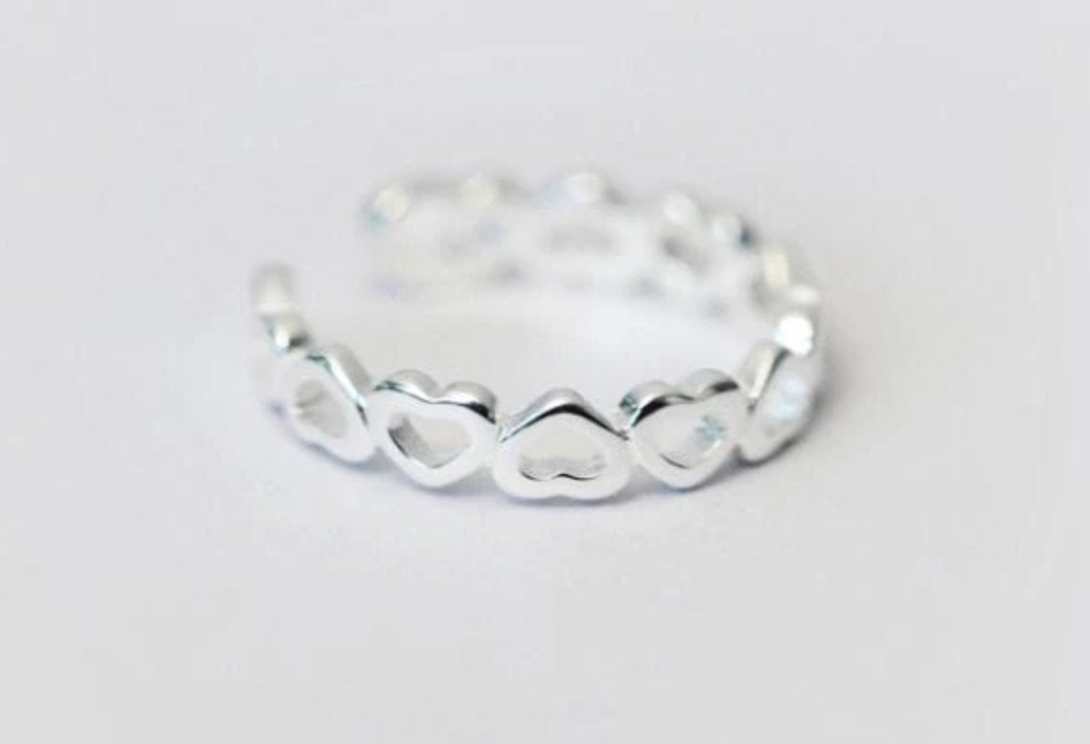 hartjes ring, zilver