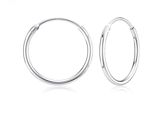 ronde oorringen, zilver