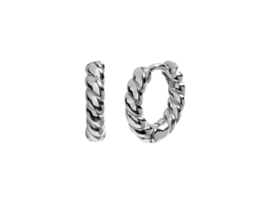 gedraaide oorringen, zilver
