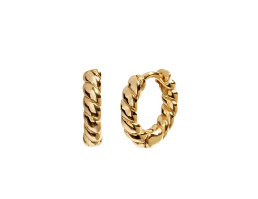 gedraaide oorbellen, goud