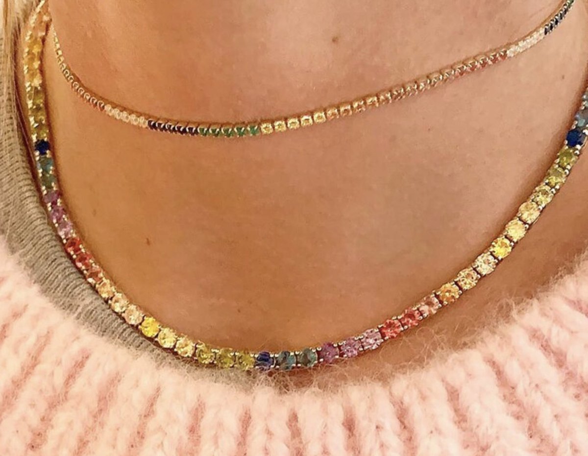 ketting dames met multi color steentjes