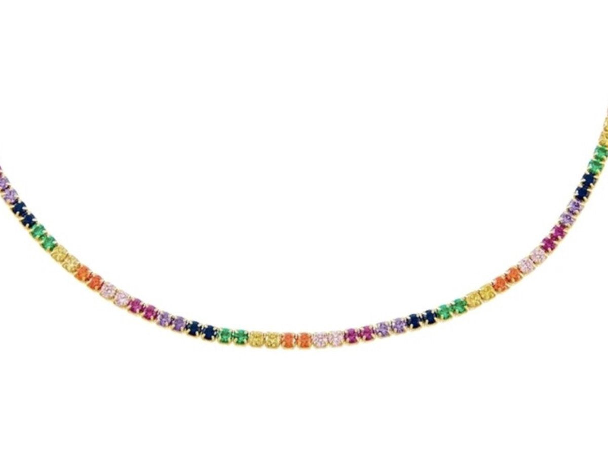 ketting dames met multi color steentjes