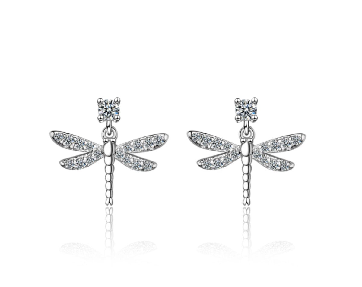 The dragonfly earrings - zilveren dames oorbellen - Liefs Jade