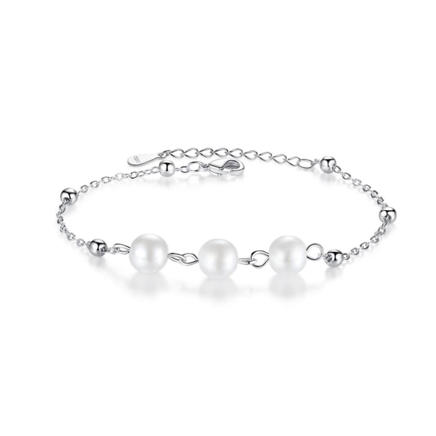 zilveren armband met parels