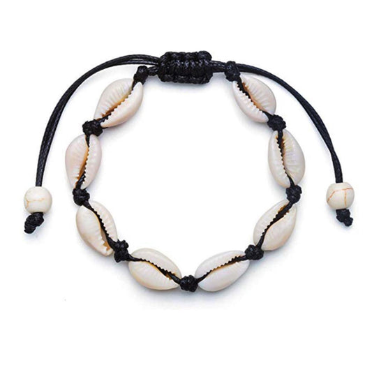 schelpen armbandje, zwart