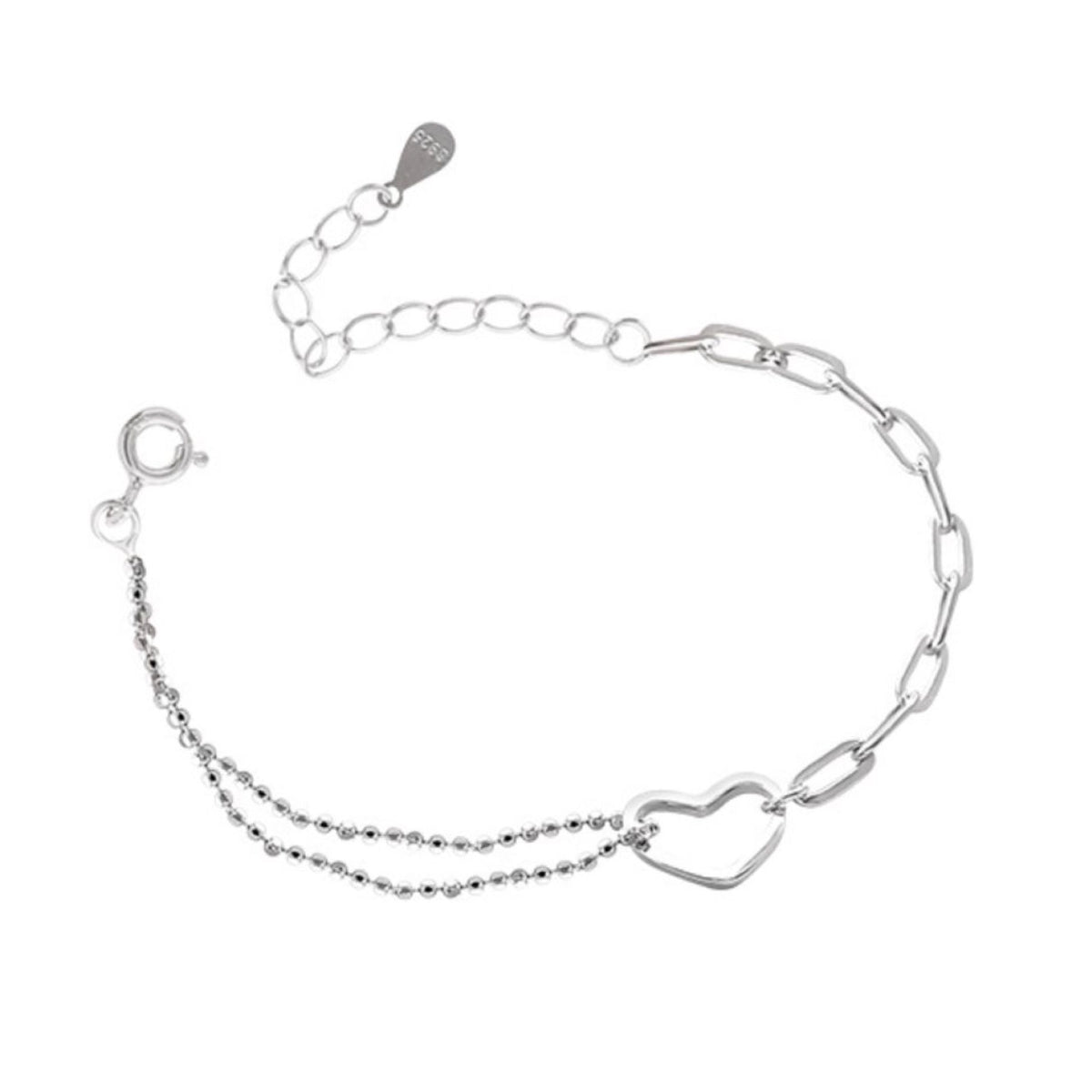 Zilveren hartjes armband